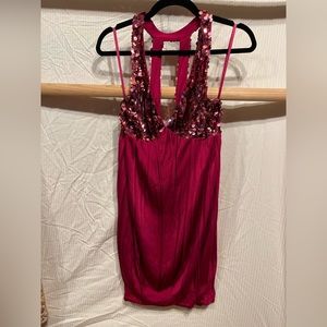 Magenta Sequins Tunic Top/Dress